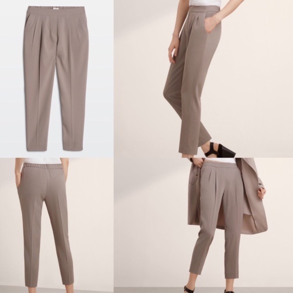 Aritzia Babaton Cohen Modern Taupe Pants